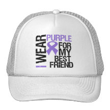 Pancreatic Cancer Purple Ribbon (Best Friend) Mesh Hats
