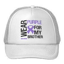 Pancreatic Cancer Purple Ribbon (Brother) Trucker Hat