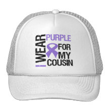 Pancreatic Cancer Purple Ribbon (Cousin) Mesh Hat