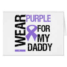 Pancreatic Cancer Purple Ribbon (Daddy) Greeting Card