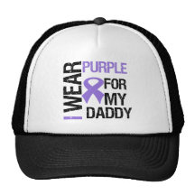 Pancreatic Cancer Purple Ribbon (Daddy) Trucker Hats