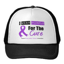 Pancreatic Cancer Purple Ribbon For The CURE Mesh Hats