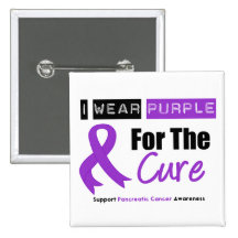 Pancreatic Cancer Purple Ribbon For The CURE Pin