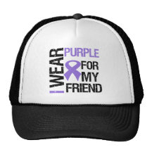 Pancreatic Cancer Purple Ribbon (Friend) Hat