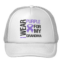 Pancreatic Cancer Purple Ribbon (Grandma) Mesh Hat