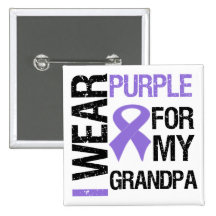 Pancreatic Cancer Purple Ribbon (Grandpa) Button
