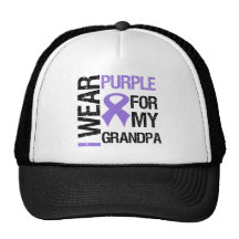 Pancreatic Cancer Purple Ribbon (Grandpa) Mesh Hats