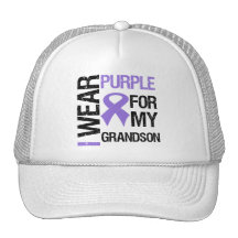 Pancreatic Cancer Purple Ribbon (Grandson) Trucker Hats