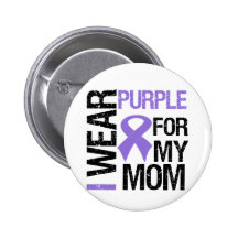 Pancreatic Cancer Purple Ribbon (Mom) Button