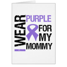 Pancreatic Cancer Purple Ribbon (Mommy) Greeting Card