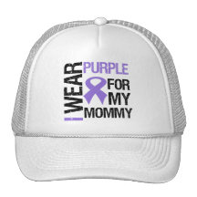 Pancreatic Cancer Purple Ribbon (Mommy) Mesh Hats