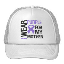 Pancreatic Cancer Purple Ribbon (Mother) Mesh Hat