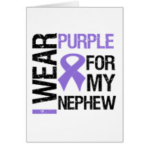 Pancreatic Cancer Purple Ribbon (Nephew) Greeting Card