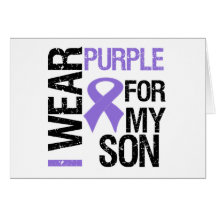 Pancreatic Cancer Purple Ribbon (Son) Cards