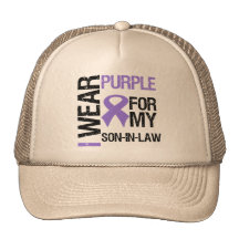 Pancreatic Cancer Purple Ribbon (Son-in-Law) Mesh Hats