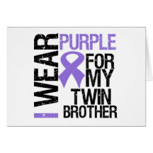 Pancreatic Cancer Purple Ribbon (Twin Brother) Cards