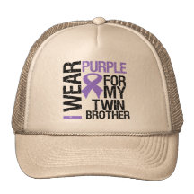 Pancreatic Cancer Purple Ribbon (Twin Brother) Mesh Hats