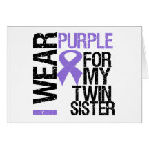 Pancreatic Cancer Purple Ribbon (Twin Sister) Card