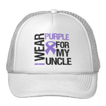 Pancreatic Cancer Purple Ribbon (Uncle) Hat