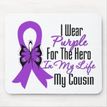 Pancreatic Cancer Ribbon My Hero My Cousin Mouse Mat