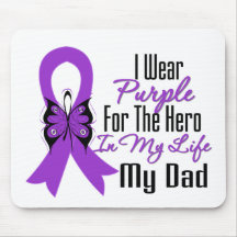 Pancreatic Cancer Ribbon My Hero My Dad Mouse Pad