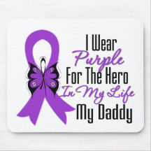 Pancreatic Cancer Ribbon My Hero My Daddy Mouse Mat