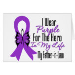 Pancreatic Cancer Ribbon My Hero My Father in Law Card