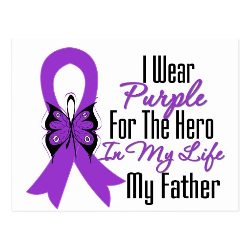Pancreatic Cancer Ribbon My Hero My Father Post Cards