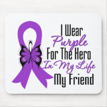 Pancreatic Cancer Ribbon My Hero My Friend Mouse Pad