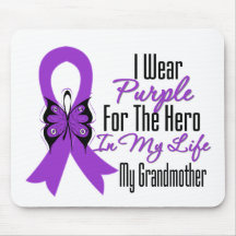 Pancreatic Cancer Ribbon My Hero My Grandmother Mouse Mat
