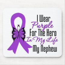 Pancreatic Cancer Ribbon My Hero My Nephew Mouse Mat