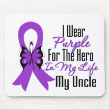 Pancreatic Cancer Ribbon My Hero My Uncle Mouse Pads