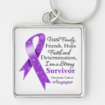 Pancreatic Cancer Support Strong Survivor Keychain