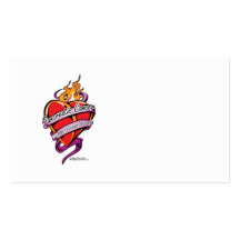 Pancreatic Cancer Tattoo Heart Business Card Templates