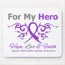 Pancreatic Cancer Tribal Ribbon Hero Mousepads