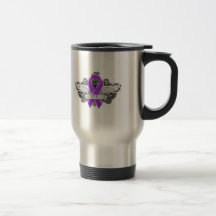 Pancreatic Cancer Winged SURVIVOR Ribbon Mugs