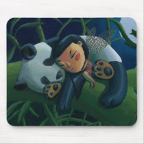 Panda and Fairy Mouse Pad