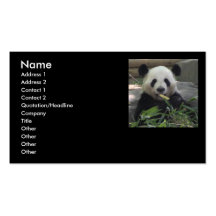 Panda Bear Black Business Cards