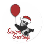 Panda bear cartoon Christmas greetings Stickers