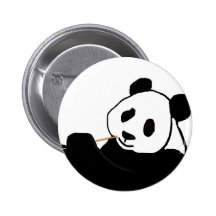 Panda bear eating button