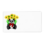 Panda Bear Flowers Labels
