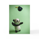 Panda Bear Graduation Cap Throw cards