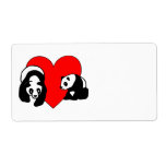 Panda Bear Love Personalized Shipping Labels