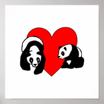 Panda Bear Love Poster
