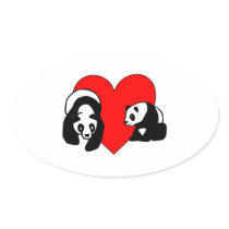 Panda Bear Love Stickers