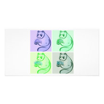 Panda Bear Pop Art Custom Photo Card