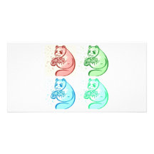 Panda Bear Pop Art Personalized Photo Card