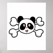 panda bear Skull and Crossbones Poster