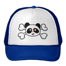 panda bear Skull and Crossbones Trucker Hat