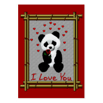 Panda Bear Valentine Business Card Templates